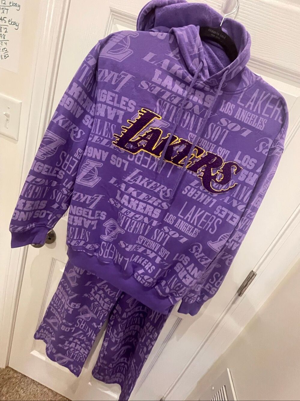 Official LA Lakers Woman’s Purple Track Suit All Over Print Size small S